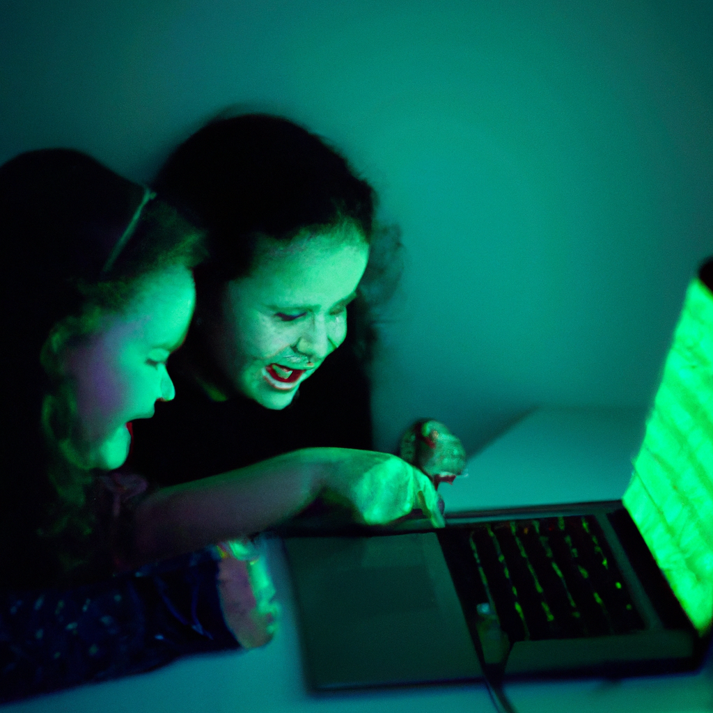 Kids coding illustration playful blue green